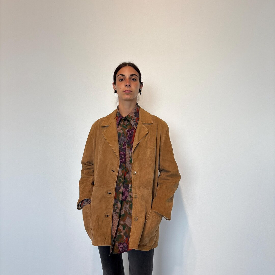 Vintage Brown Leather Blazer / Vintage Suede Women's Jacket / Vintage Suede Women's Blazer With S... | Etsy (US)