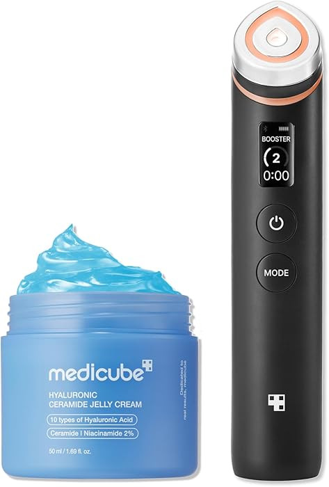 medicube Hydration Boost Facial Device Set: Hyaluronic Acid Moisturizing Jelly Cream and Booster ... | Amazon (US)
