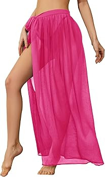 Holipick Long Sarong Beach Cover Up for Women Bathing Suit Wrap Skirt Swimsuit Cover Ups Swimwear | Amazon (US)