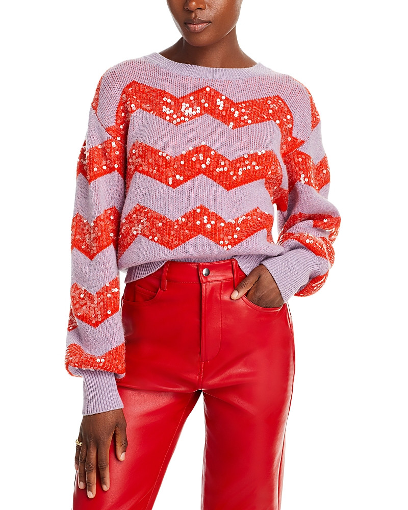 Essentiel Antwerp Sequin Chevron Stripe Crewneck Sweater | Bloomingdale's (US)