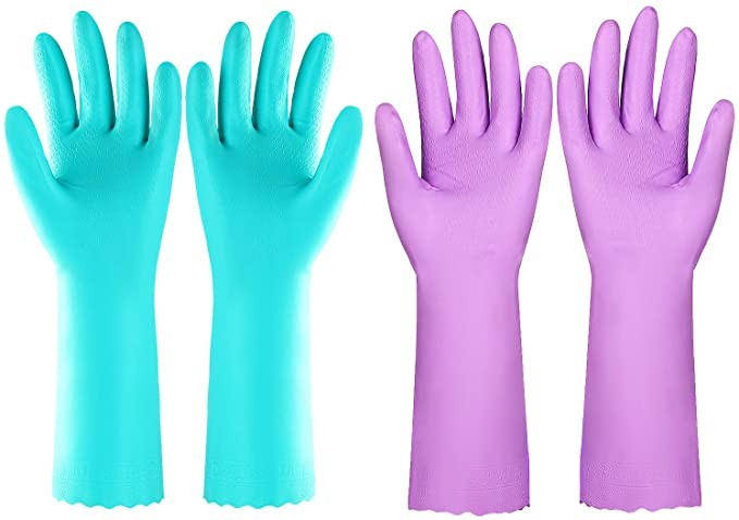 Elgood Reusable Kitchen Cleaning Gloves with Latex Free,Cotton Lining, Non- Slip Swirl Grip Glove... | Amazon (US)