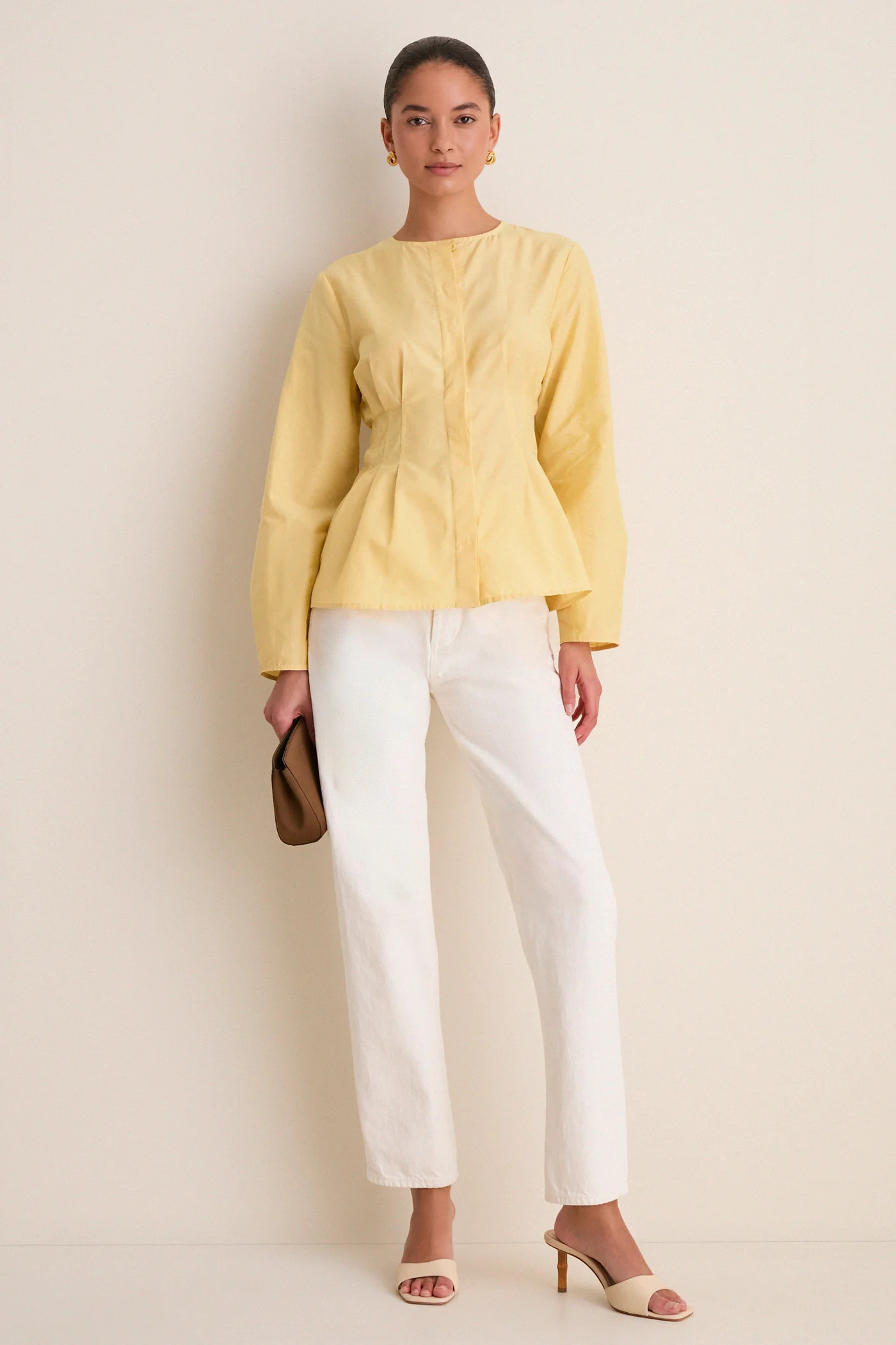 Butter Yellow Cotton Silk Arden Top | Tuckernuck (US)