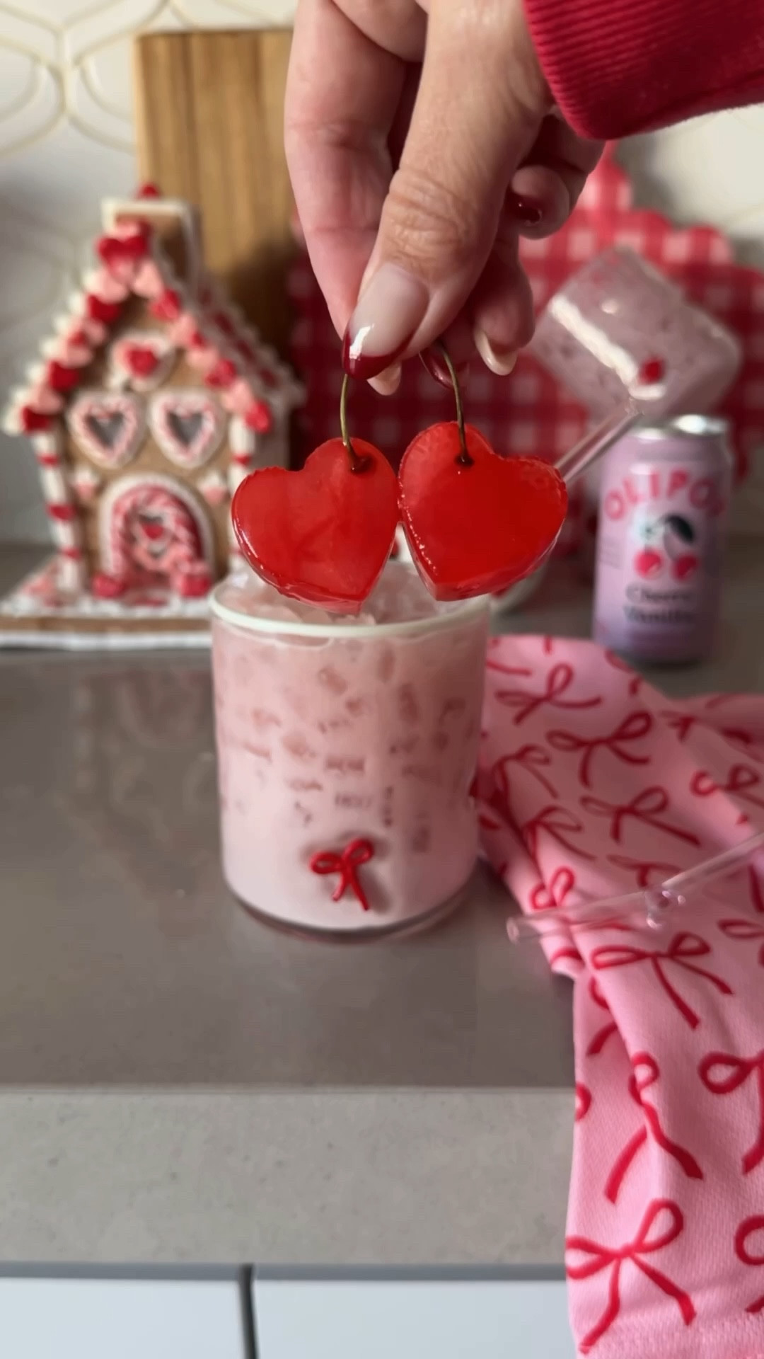 These cherry heart ice cubes? Total heart-stealers. 🍒❤️ 
Just half grenadine, half water, a cherry stem, and BOOM-your girls’ night just got an upgrade. Drop them into your favorite Valentine’s Day drink and watch the compliments pour in! 🥂

#LTKfoodie #LTKSeasonal #LTKHome