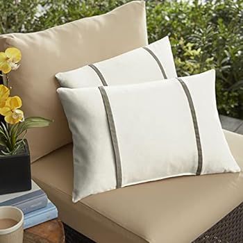 Mozaic Company Indoor Outdoor Sunbrella Lumbar Pillows, Set of 2, 2 Count (Pack of 1), Canvas Nat... | Amazon (US)