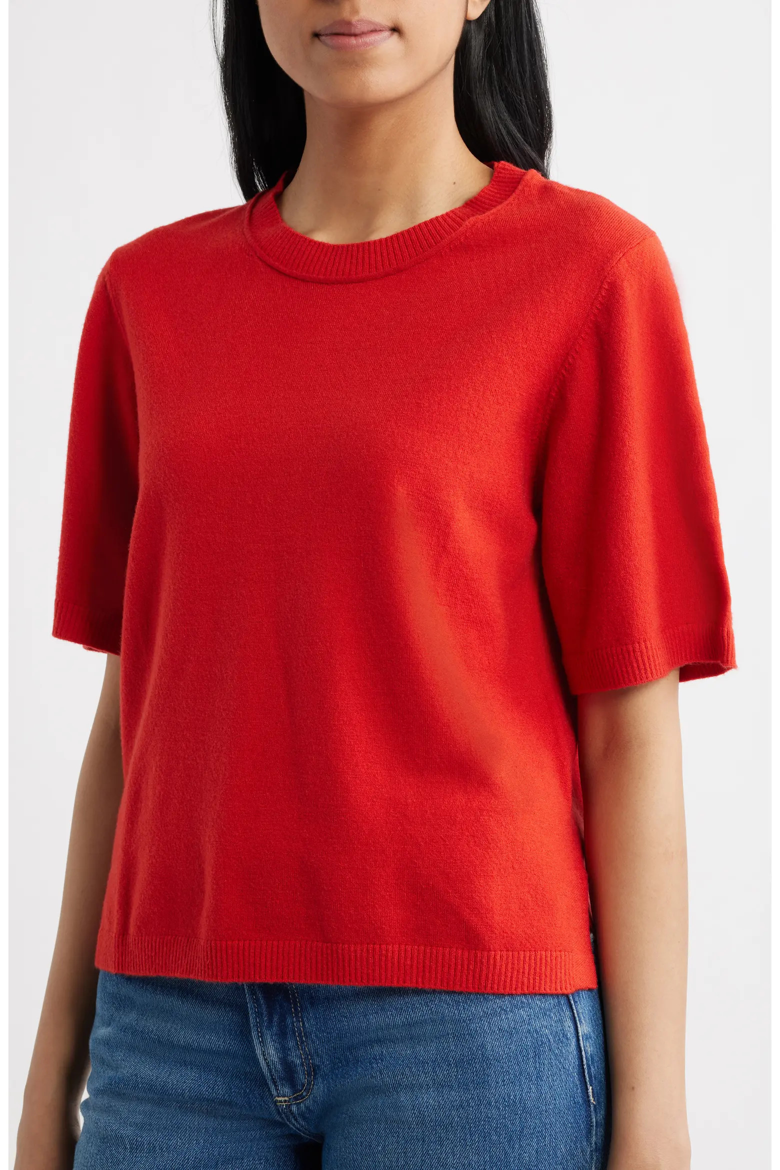 Perfect Tipped Short Sleeve Sweater (Women) | Nordstrom | Nordstrom