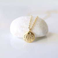 Tiny Turtle Circle Pendant Necklace, Matte Gold Coin Bridesmaid Gift, Birthday Gift, Layered Necklace | Etsy (US)