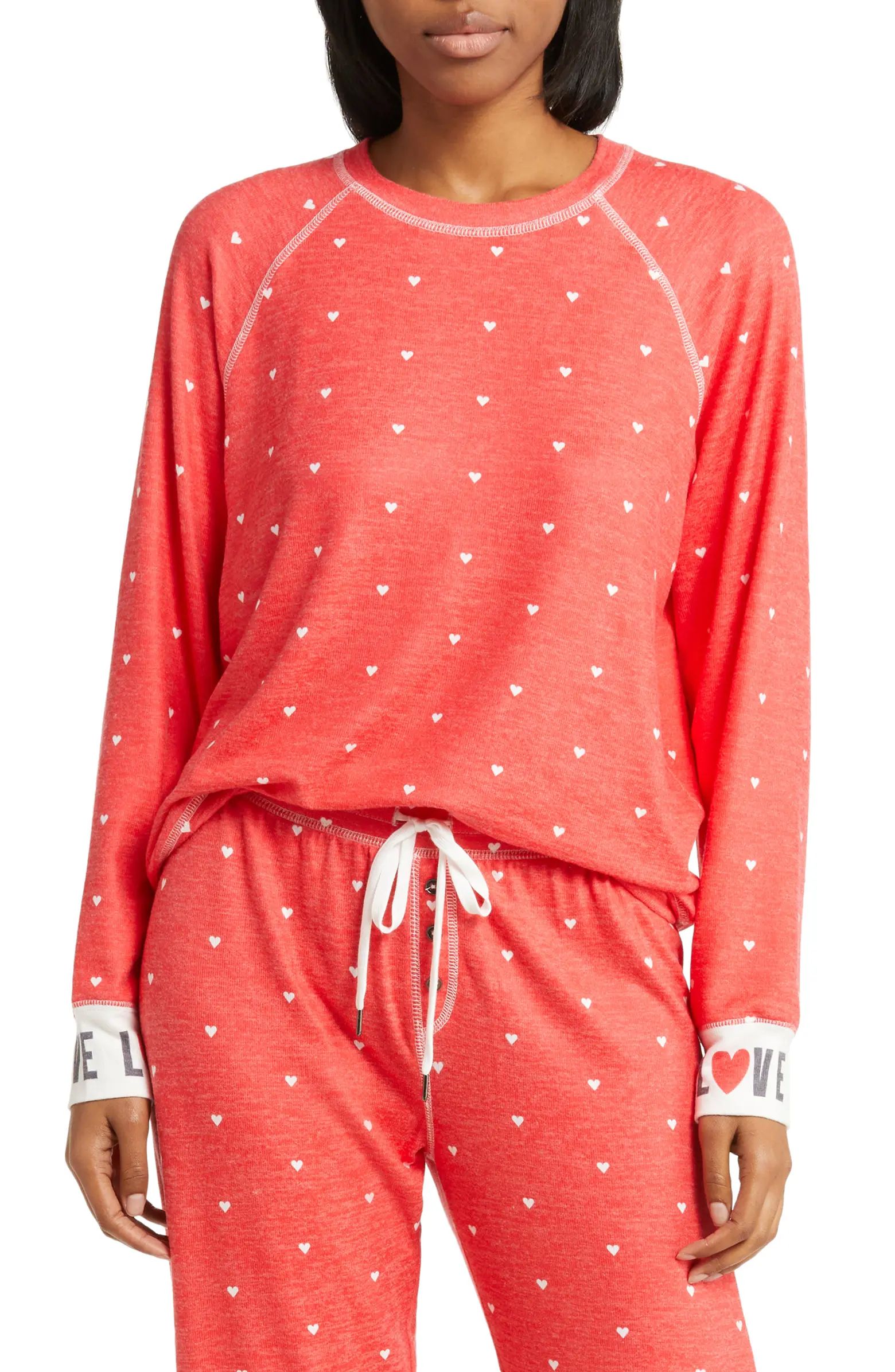 PJ Salvage Cozy Love Peachy Pajama Top | Nordstrom | Nordstrom