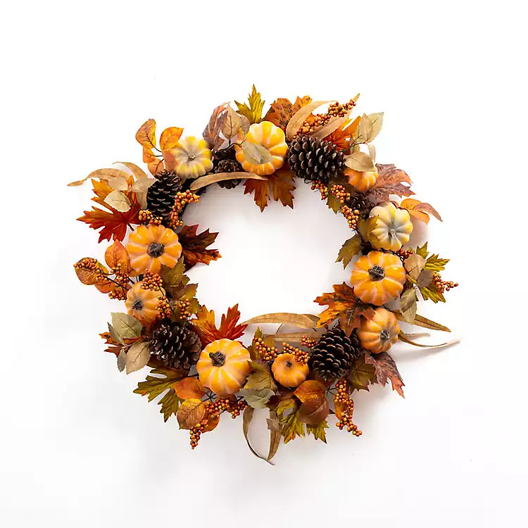 Orange Pumpkin and Berry Wreath | Kirkland's Home