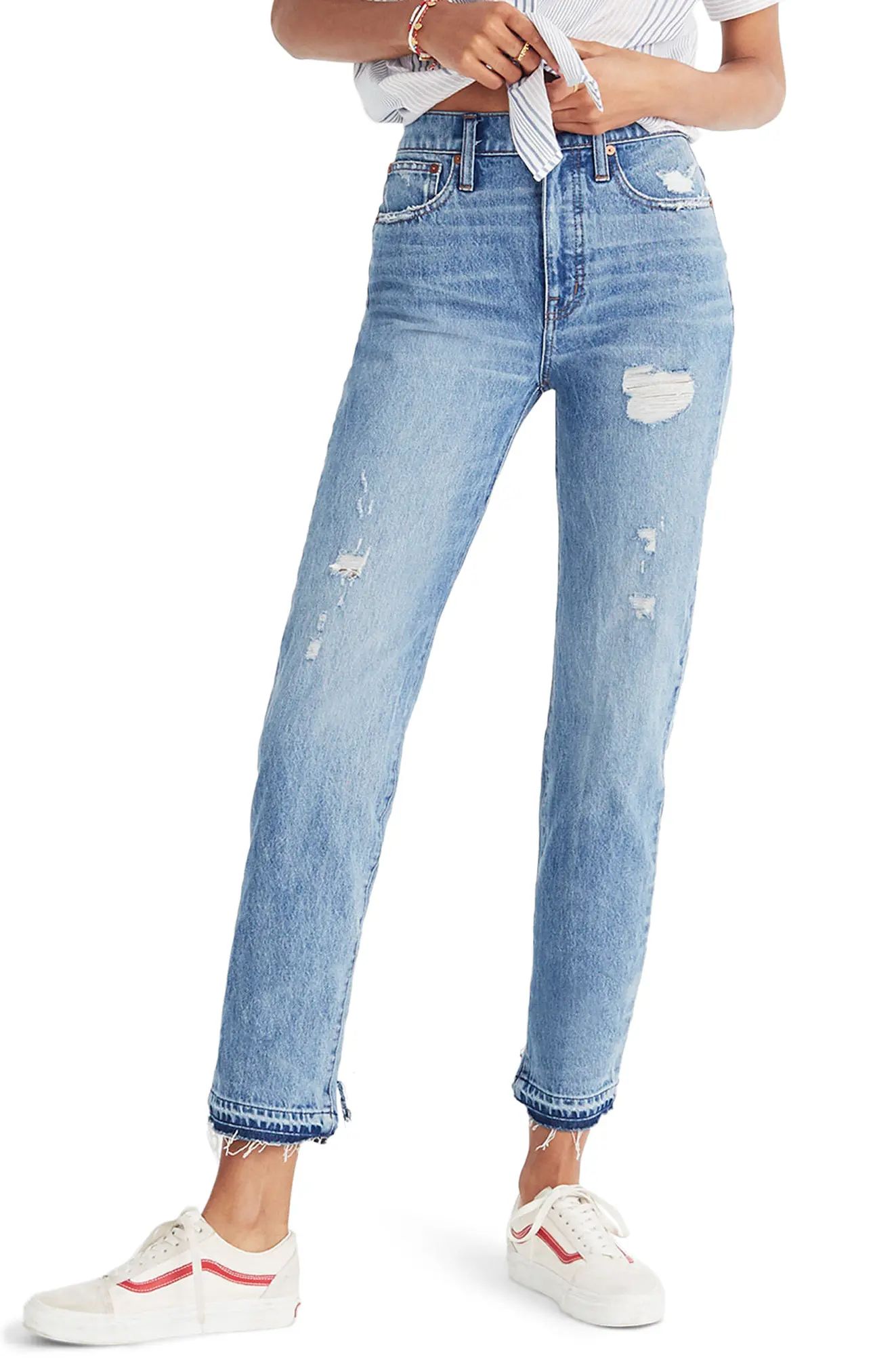 Madewell Classic Distressed Straight Leg Jeans (Tyler) | Nordstrom