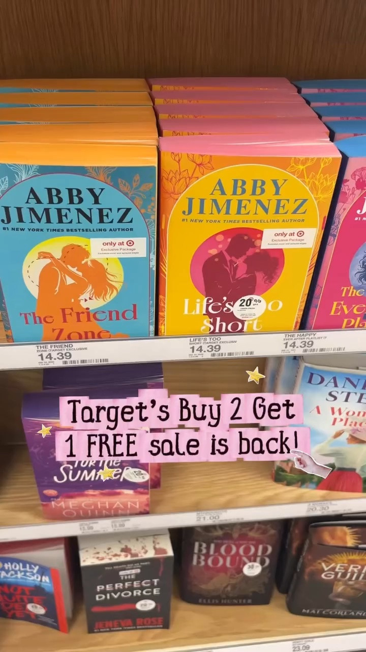 Buy 2 Get 1 free on select books and music at Target until June 21st. It says select, but I couldn’t find much that isn’t included! 

Keywords: books, sale, sprayed edges, new releases, limited edition books, target finds, target sale, target exclusive

#LTKSaleAlert #LTKselfcare #LTKmomlife