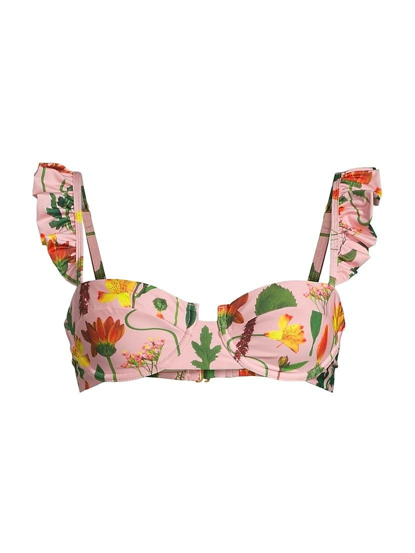 Kiwi Floral Balconette Bikini Top | Saks Fifth Avenue