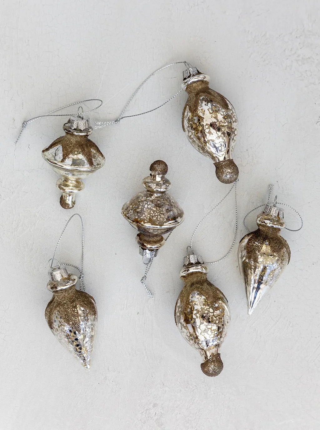 Antique Glitter Ornaments | Set of 6 | House of Jade Home