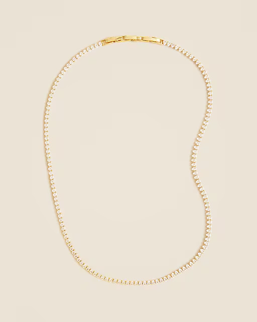 Teardrop cubic zirconia bezel-set tennis necklace | J. Crew US