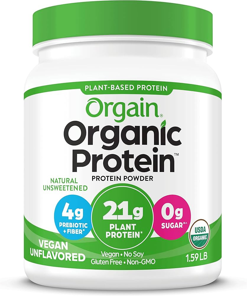 Orgain Organic Unflavored Vegan Protein Powder, Natural Unsweetened - 21g Plant Based Protein, Gl... | Amazon (US)