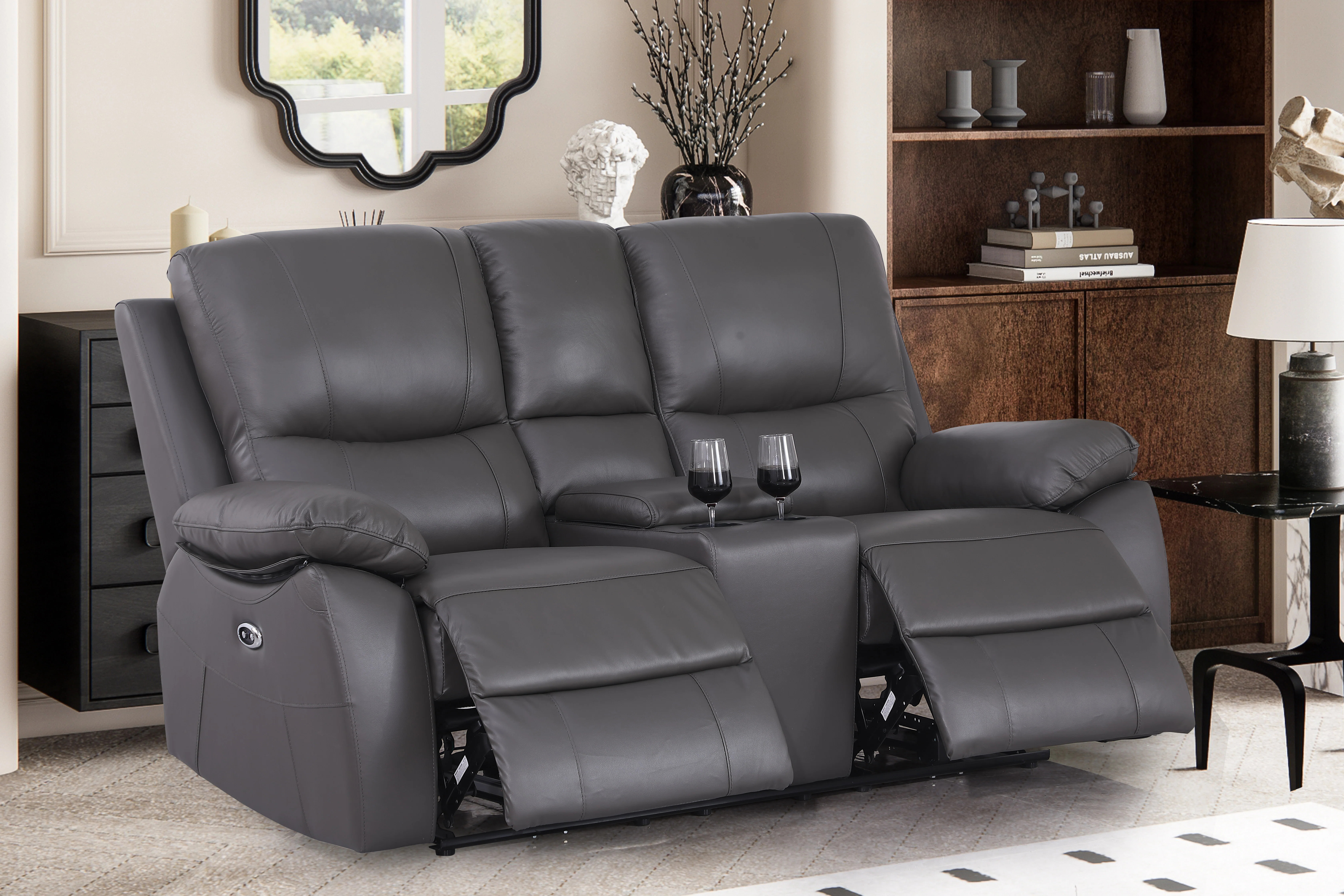 71.65'' Leather Power Reclining Loveseat | Wayfair North America