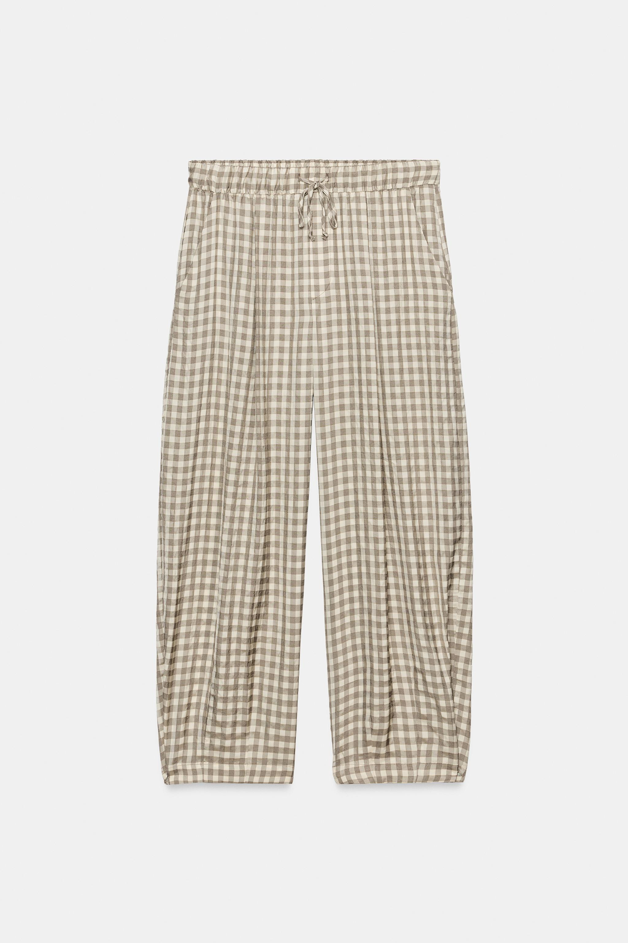 ZW COLLECTION FLOWY PLAID PANTS | Zara US
