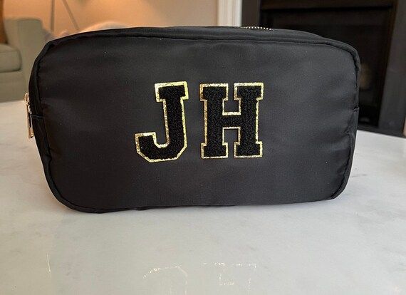 Large Nylon Cosmetic Bag  CUSTOMIZABLE With Patch Add-on - Etsy | Etsy (US)