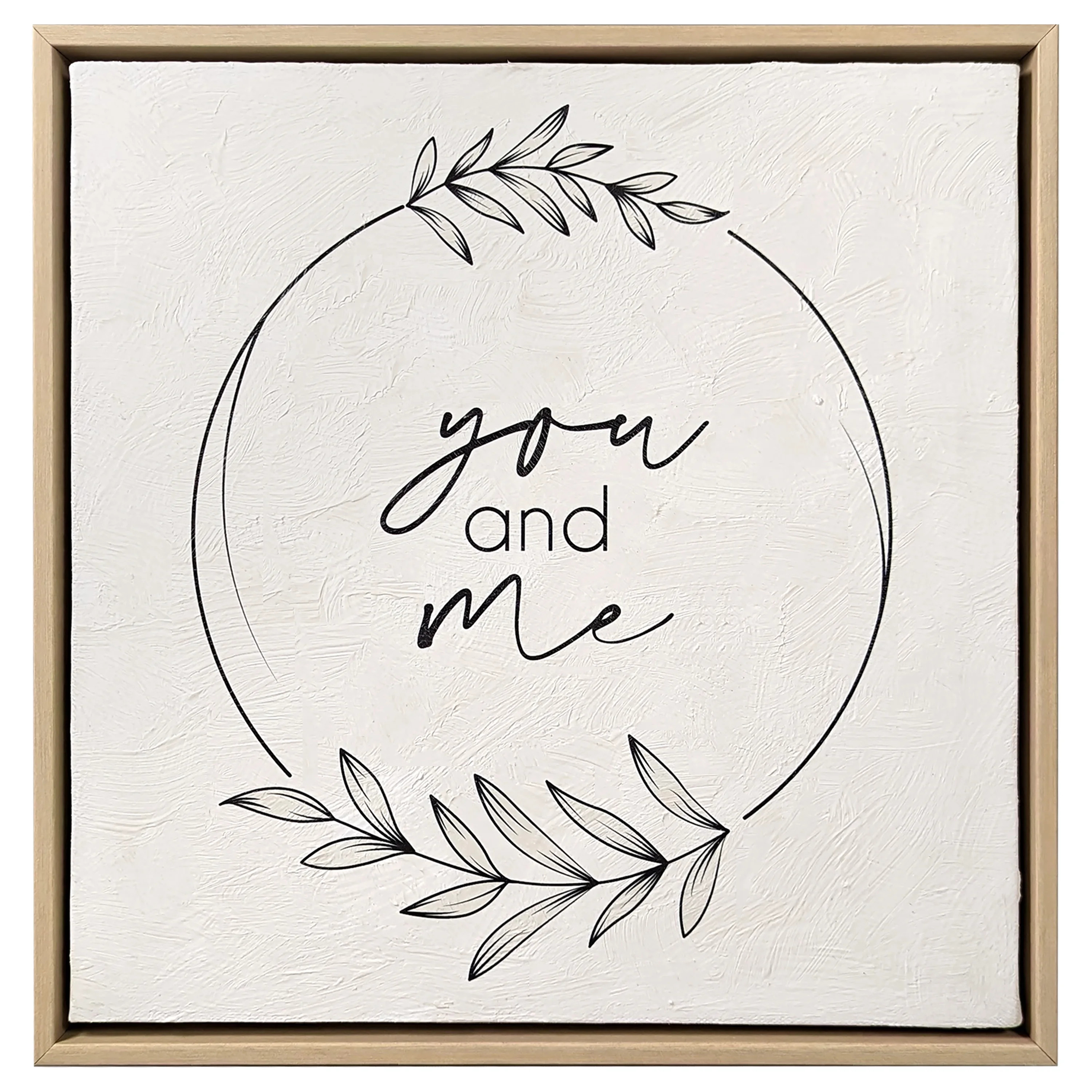 Harbortown 12x12 inch You and Me Cream Canvas Framed Wall Art - Walmart.com | Walmart (US)