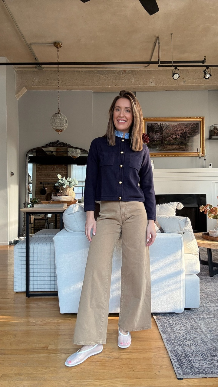 Walmart workwear fall fashion!

Preppy outfits. Teacher outfits. Workwear office chic looks. Navy sweater cardigan with peekaboo collar. Tan sailor pants. White mesh ballet flats. 

#LTKFindsUnder50 #LTKSaleAlert #LTKWorkwear
