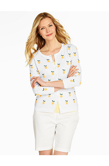 Charming Cardigan - Beaded Lemons | Talbots