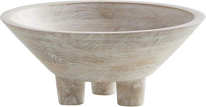 47th & Main Smooth Footed Mango Wood Bowl, Large, Whitewash | Amazon (US)