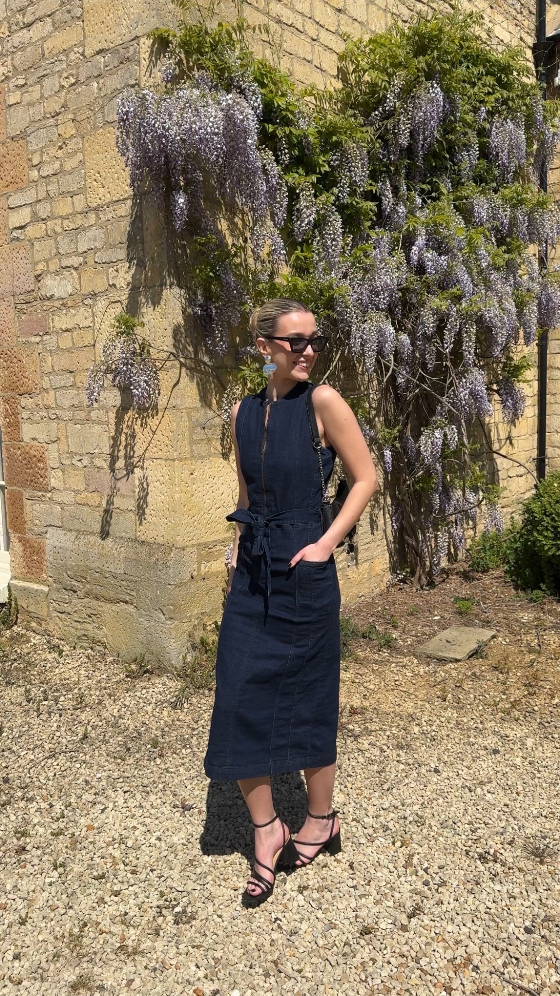 Tall girl friendly denim midi dress #tall 

#LTKspring #LTKsummer