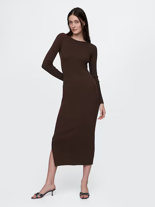 Boatneck Rib Midi Sweater Dress | Gap (US)