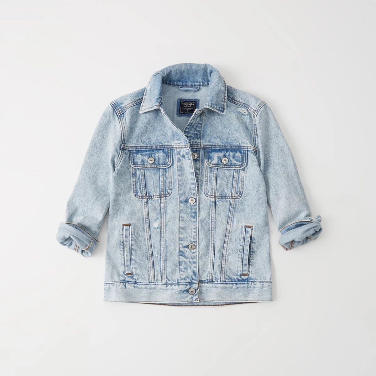 Acid Wash Girlfriend Denim Jacket | Abercrombie & Fitch US & UK