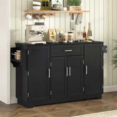 Spacious Sideboard Buffet Cabinet with 4 Doors, 1 Drawer, and Adjustable Shelves for Organized Storage in Dining Room | Wayfair North America