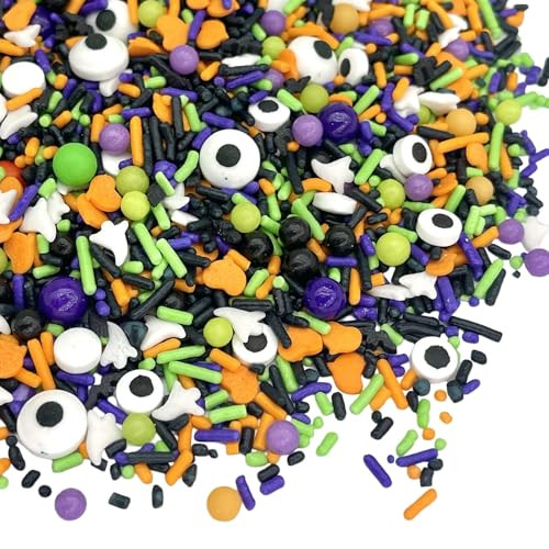 Manvscakes Halloween Sprinkles - Sprinkles For Cake Decorating, Edible Themed Sprinkles For Cookie Decorating, Chocolate Desserts, Cupcakes, Ice Cream, Caramel Apples, Ghost and Pumpkin Sprinkles 8oz | Amazon (US)