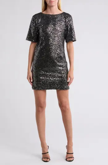 Elbow Length Sleeve Sequin A-Line Cocktail Dress | Nordstrom Rack