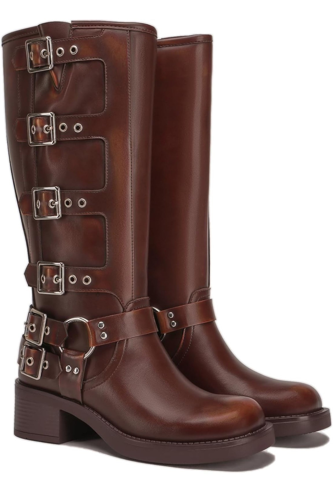 my favorite, most complimented, brown buckle fall boots 🤎 so comfortable for everyday wear and walking!! I wear these daily 
 
true to size! comes in black too.

biker moto boots 
brown boots 
under $50

#LTKShoeCrush #LTKFallSale #LTKFindsUnder50