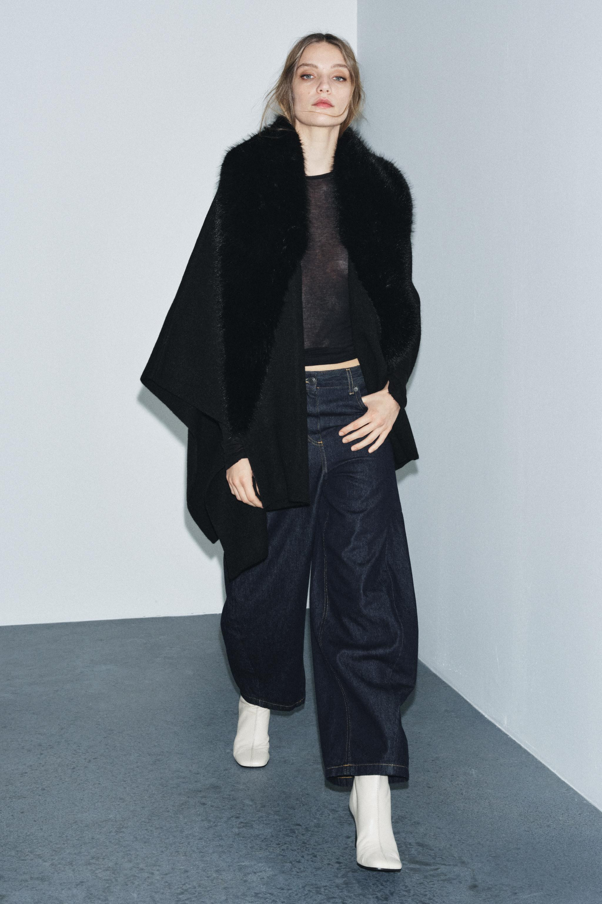 KNIT FUR CAPE | Zara US