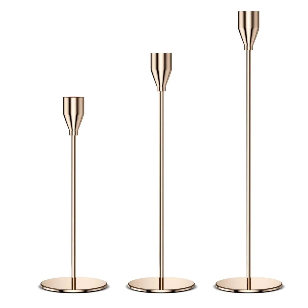 European Home Decor Candlesticks - French Gold Set [Thick Base] - Walmart.com | Walmart (US)