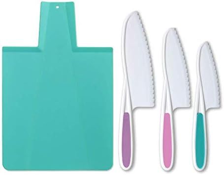 Tovla Jr Kids Kitchen Knife and Foldable Cutting Board Set: Children's Cooking Knives in 3 Sizes ... | Amazon (US)