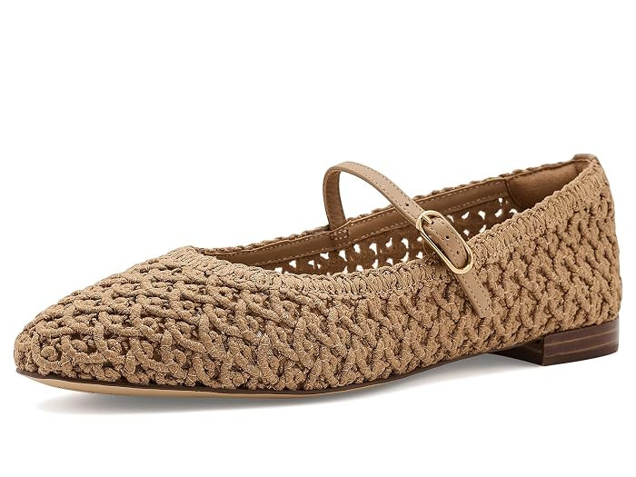 Cole Haan Harlan Mary Jane Ballet Flats Women's Shoes Tuscan Sand Woven Fabric/Leather: 11 B - Medium | Zappos.com