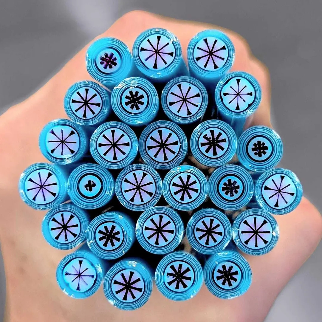 COE 90 Murrini | Pink Turquoise Starburst 1oz | Millefiori, Murrine, Vitrigraph, Bullseye Murrini... | Etsy (US)