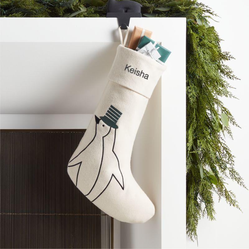 Arctic Friend Penguin Christmas Stocking by Joan Anderson + Reviews | Crate & Barrel | Crate & Barrel