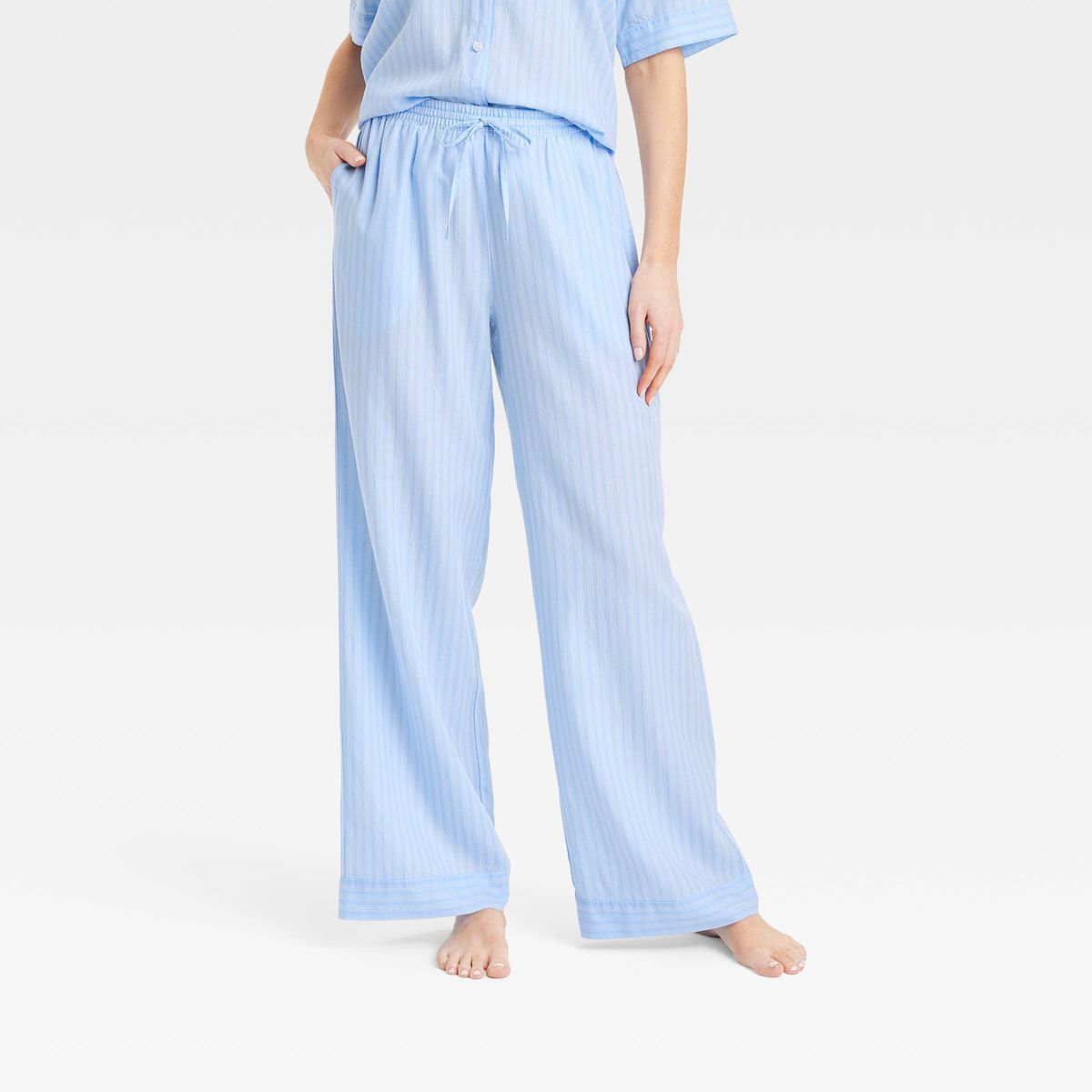 Women's Striped Cotton Blend Pajama Pants - Stars Above™ Blue S | Target