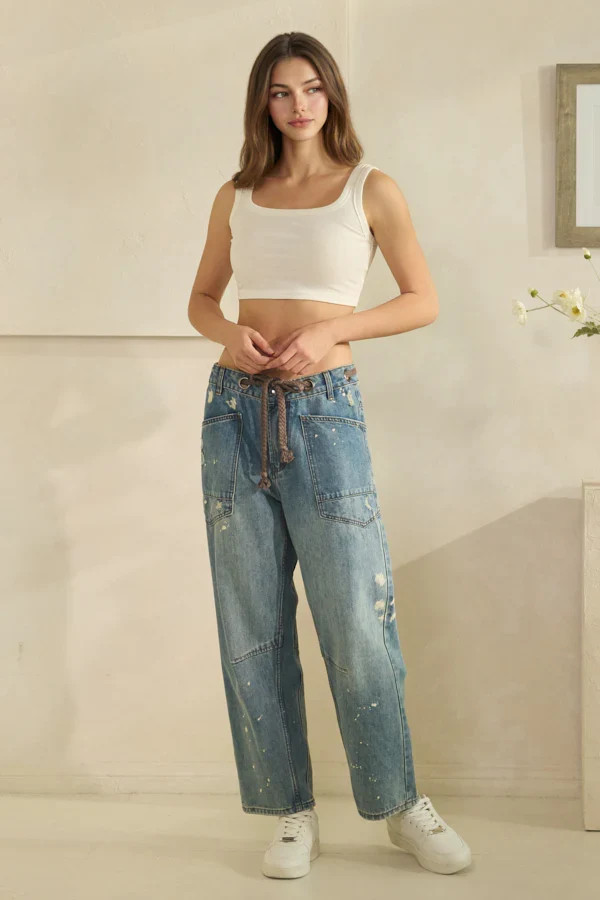 Washed Paint Barrel Jean | Shop.app
