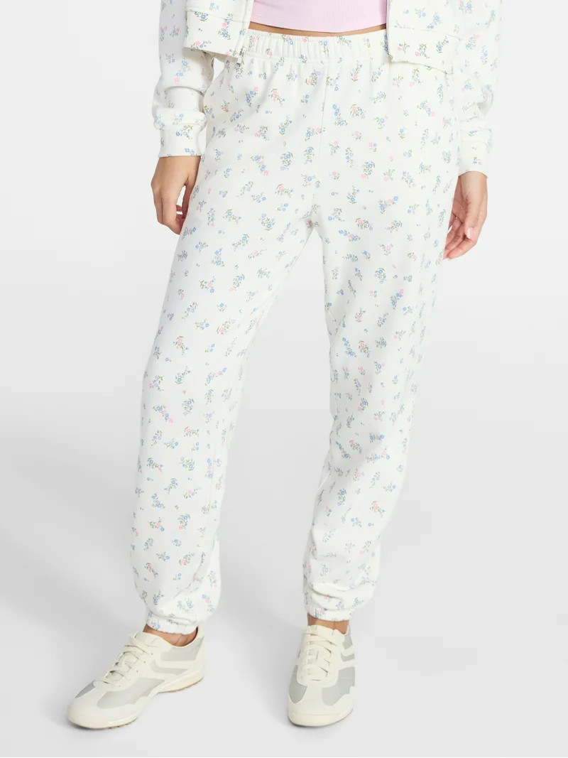 No Boundaries Printed Fleece Joggers, 29'' Inseam, Women's XXS-XXL | Walmart (US)