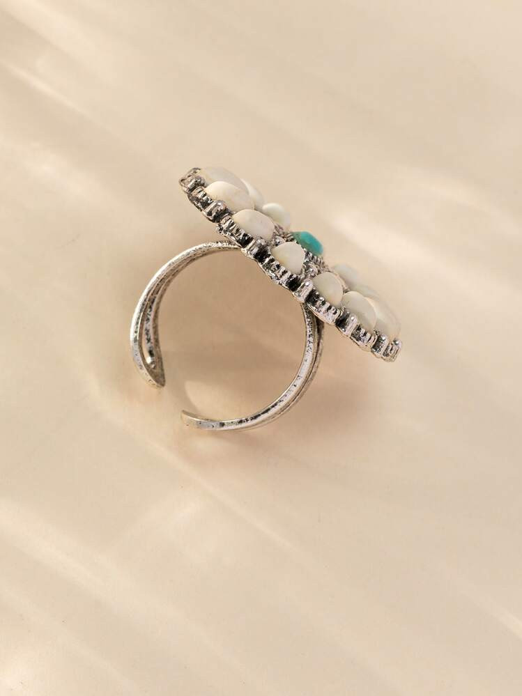 1pc Vintage Fashionable Plum Red Turquoise Ring For Women, Suitable As A Holiday Gift For Mother ... | SHEIN