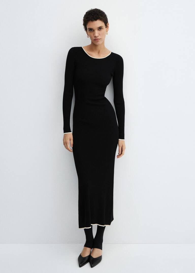 Contrast trim dress -  Women | Mango United Kingdom | MANGO (UK)