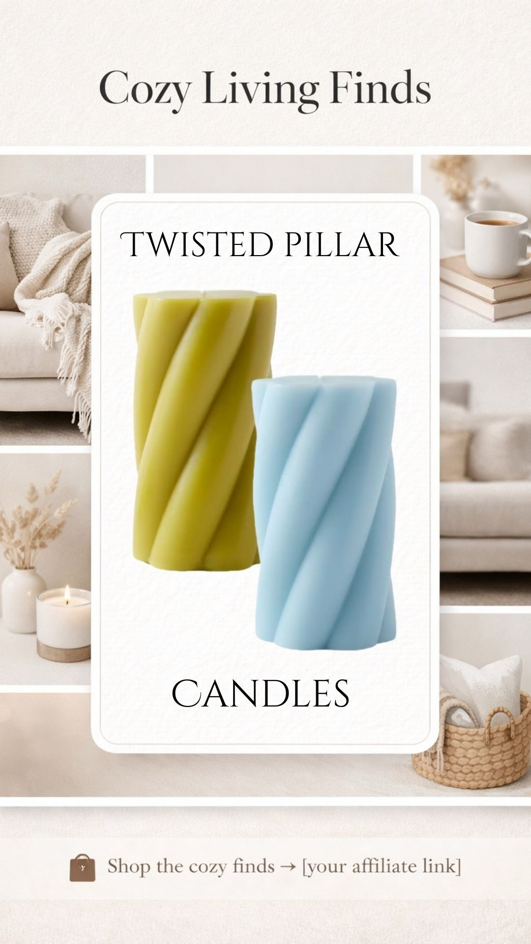 Loving these twist pillar candles in soft blue and green tones 💙💚Such an easy way to add a little color and charm to your space.Shop them in my LTK.

#LTKHome #LTKU