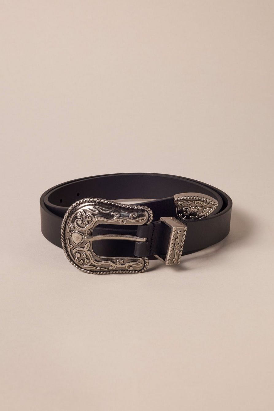 ROPE ENGRAVED WESTERN BUCKLE LEATHER BELT | Lucky Brand