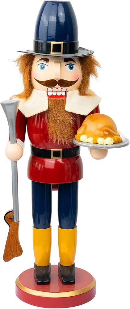 FUNPENY 14 inch Halloween Fall Decorations, Wooden Soldier Nutcracker Figures Hold Turkey, Collec... | Amazon (US)
