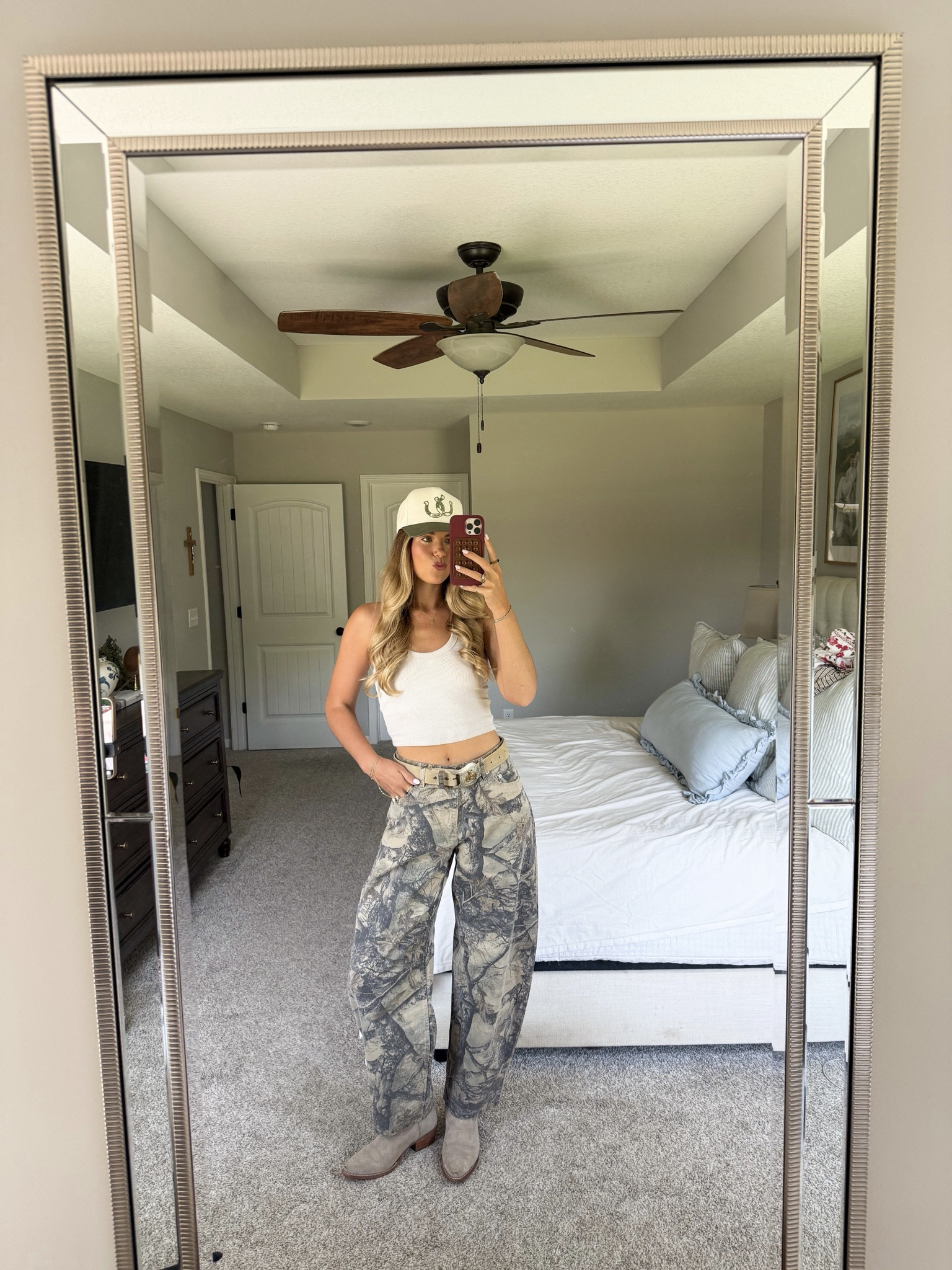 hat is from OneTwelves (linked similar) size small in camo jeans, size down half size in boots. belt is from amazon (linked) but i added a vintage buckle from ebay!

western fashion, country concert, cowgirl

#LTKgrwm #LTKootd #LTKTall