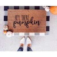 Hey There Pumpkin Doormat / Fall Doormat / Thanksgiving Decor / Front Porch Decor / Pumpkin Decor / Custom Doormat / Door Mat / Farmhouse | Etsy (US)
