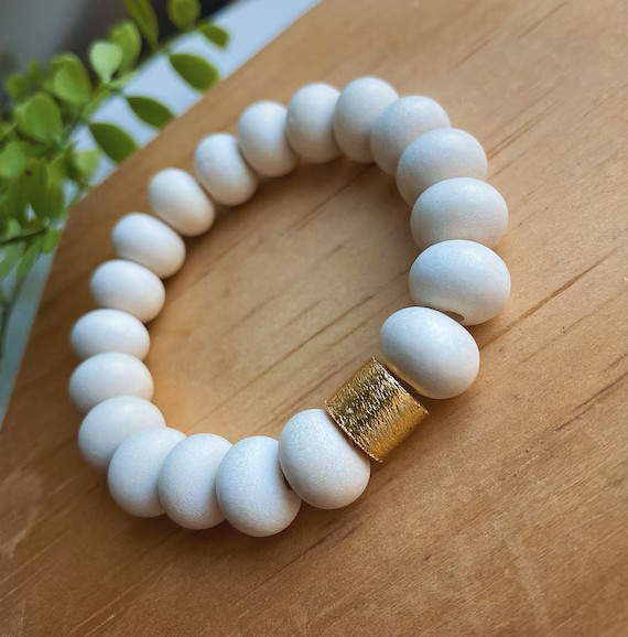 The Collins wooden bracelet | wood bracelet | beaded bracelet | stackable bracelet | Etsy (US)