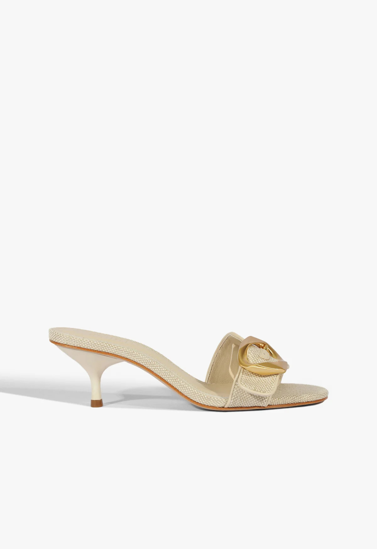 Olga Kitten Stiletto Sandal | Beige | Fabric | Schutz (US)